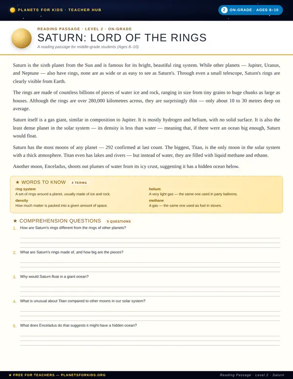 Reading passage sample