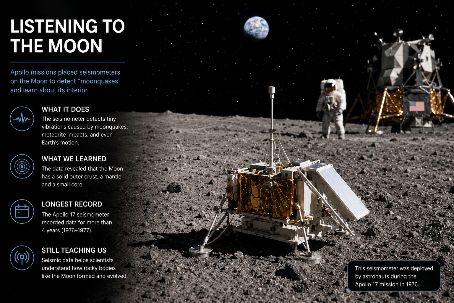 Moonquakes for Kids — Yes, the Moon Shakes!